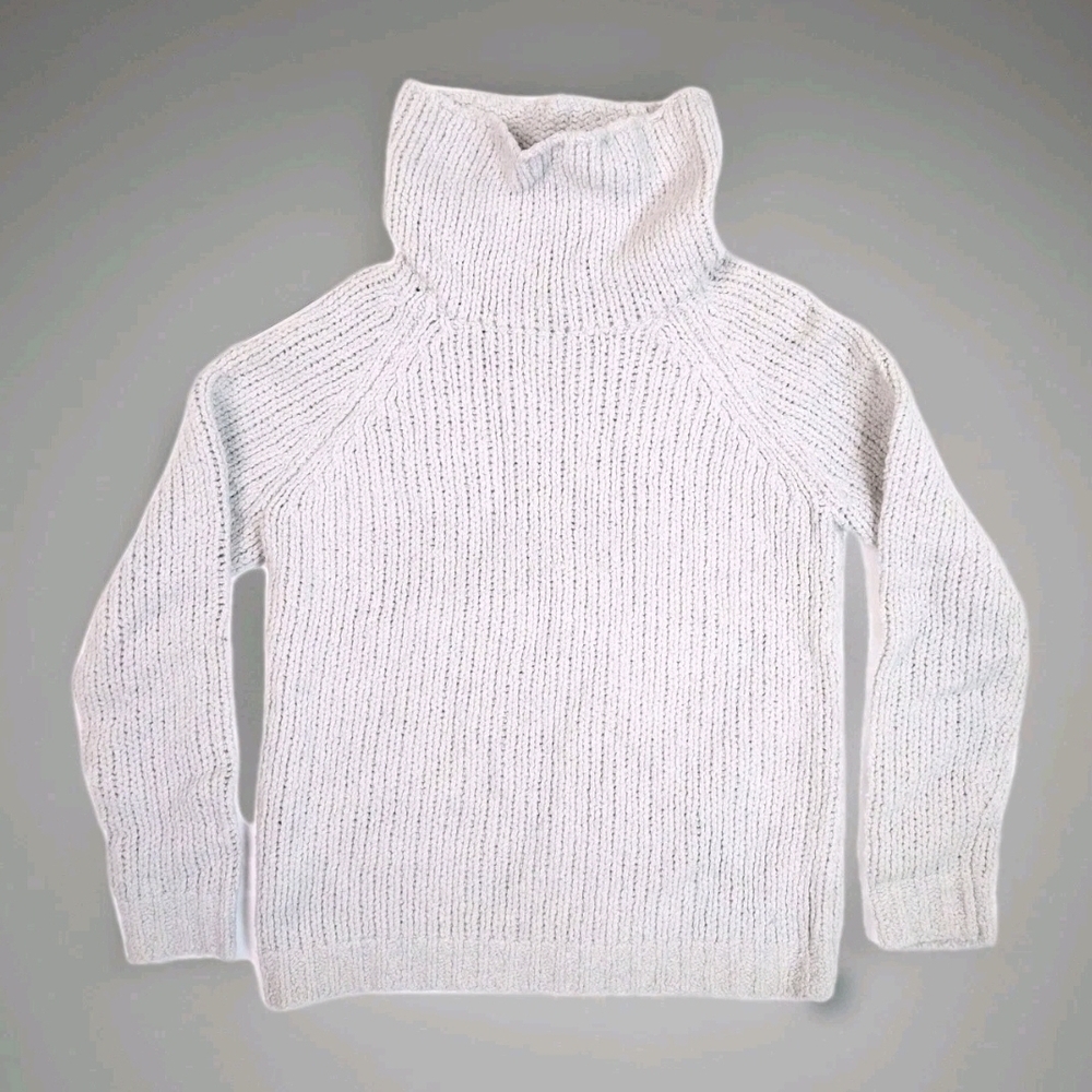 Banana Republic Women's Merino Wool Blend Turtleneck Sweater Light Gray Size S